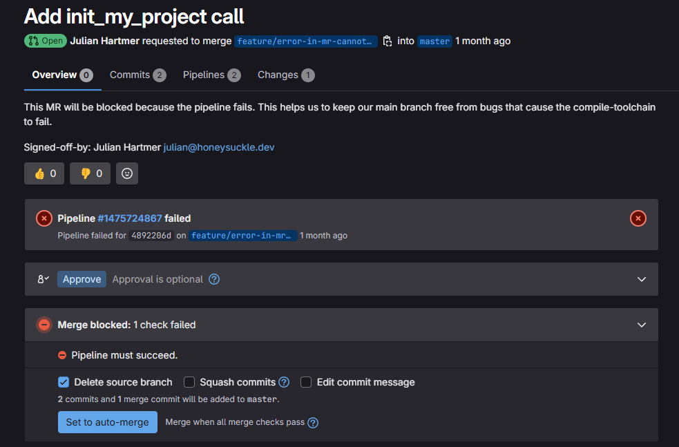 Example Two of Merge Request