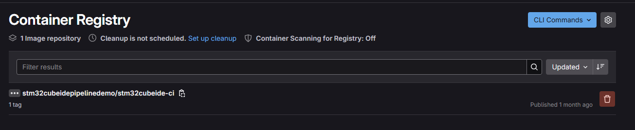 pushed Docker Image in Gitlab Container Registry